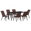 vidaXL Set da Pranzo per Giardino 7 pcs Marrone e Nero