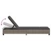 vidaXL Lettino Prendisole con Cuscini Grigio 55x200x25,5cm Polyrattan