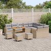 vidaXL Set Divano da Giardino 13 pcs Beige polyrattan