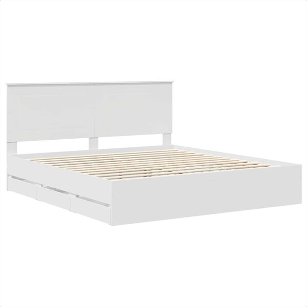 vidaXL Struttura del letto Bianco 200 x 200 cm Legno Ingegnerizzato