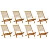 vidaXL Sedie da Giardino Pieghevoli 8pz Beige Legno Massello di Acacia