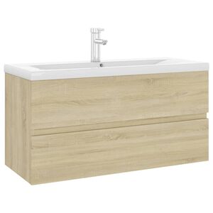 vidaXL Mobile con Lavabo Integrato Rovere Sonoma in Legno Multistrato
