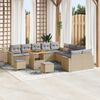 vidaXL Set Divano da Giardino 17 pcs Beige e Grigio Chiaro polyrattan