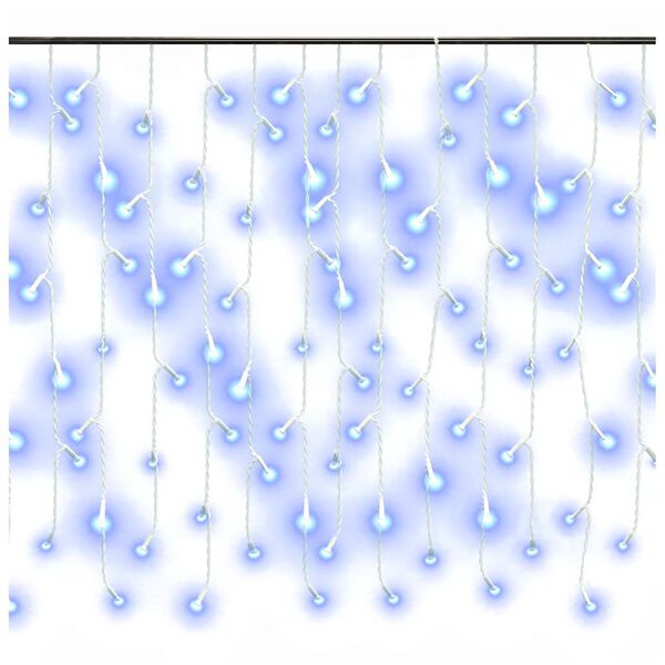 vidaXL Luci a Ghiaccioli a LED 10 m 400 LED Blu 8 Funzioni