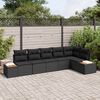 vidaXL Set Divano da Giardino con cuscino 6 pcs Nero Polyrattan
