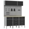 vidaXL Set di mobili da lavoro con cassetto con blocco 8 pz Nero