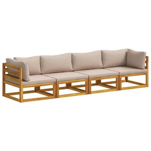 vidaXL Set di divani 4 pz Naturale Legno di Acacia Massello
