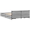 vidaXL Giroletto Cassetti Grigio Sonoma 120x200 cm Legno Multistrato