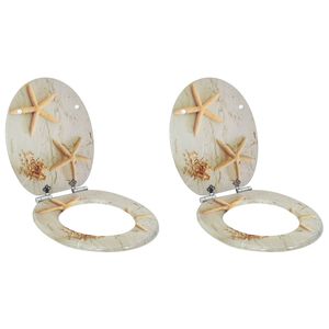 vidaXL Copriwater 2 pz con Chiusura Ammortizzata in MDF Stella Marina