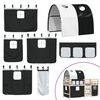 vidaXL Letto a Soppalco con Tunnel Bambini Bianco e Nero 90x200cm Pino