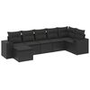 vidaXL Set Divani da Giardino con Cuscini 7pz Nero Polyrattan