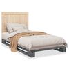 vidaXL Giroletto con Testiera Grigio 100x200 cm Legno Massello di Pino