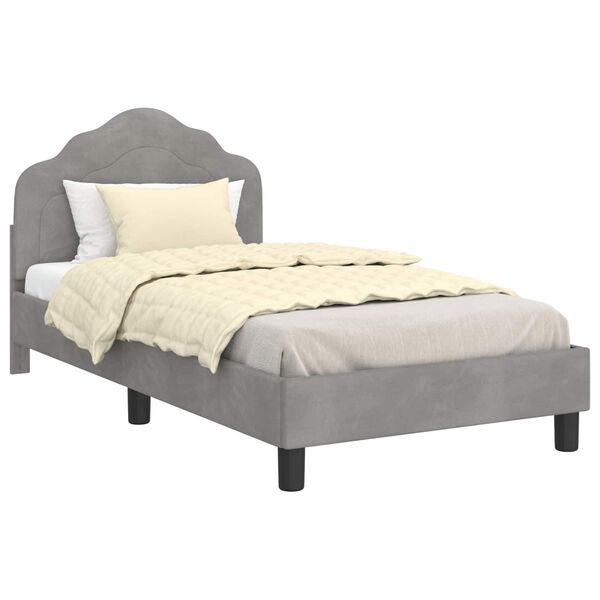 vidaXL Struttura letto bambini con testata Grigio chiaro 80 x 160 cm