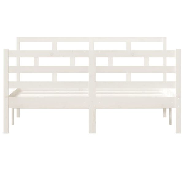 vidaXL Giroletto Bianco in Legno Massello di Pino 140x190 cm
