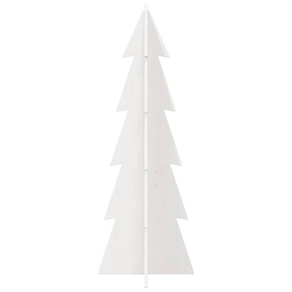 vidaXL Albero di Natale Decorativo Bianco 112 cm Legno Massello Pino