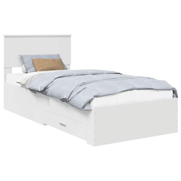 vidaXL Struttura del letto Bianco 90 x 190 cm Legno multistrato