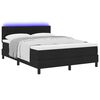 vidaXL Letto a molle con materasso con led Nero 140 x 190 cm Tessuto