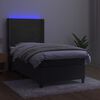 vidaXL Letto a Molle con Materasso e LED Grigio Scuro 100x200 cm