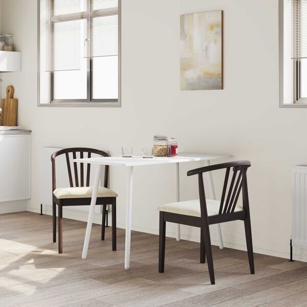 vidaXL Sedia da pranzo 2 pcs Marrone chiaro e chiaro