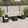 vidaXL Set Divani da Giardino con Cuscini 7pz Nero Polyrattan