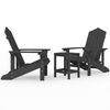 vidaXL Sedie da Giardino con Tavolo Adirondack in HDPE Antracite