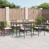 vidaXL Set da Pranzo da Giardino 7 pz Nero con Cuscini in Polyrattan