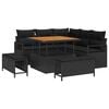 vidaXL Set Divano da Giardino 8 pz 7-Numero di posti Nero