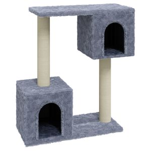 vidaXL Albero per Gatti con Tiragraffi in Sisal Grigio Chiaro 60 cm