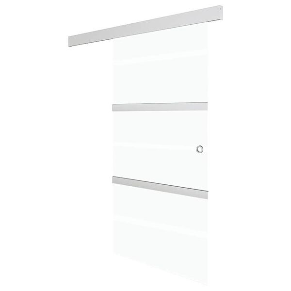 vidaXL Porta Scorrevole in Vetro ESG e Alluminio 76x212 cm Argento