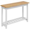 VidaXL Tavolo consolle con lo scaffale EKAI Bianco 112 x 35 x 76 cm