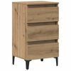 vidaXL Comodino con Gambe in Metallo Rovere Artigianale 40x35x69 cm