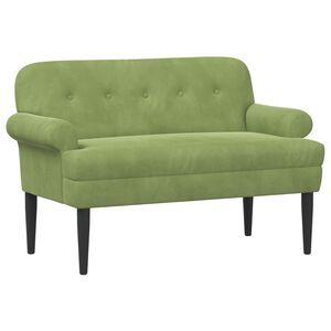vidaXL Loveseat con bottoni imbottiti Verde chiaro 120 x 66 x 78 cm