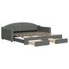 vidaXL Divano Letto Estraibile Cassetti Grigio Scuro 90x190cm Tessuto