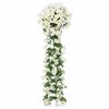 vidaXL Ghirlande Fiori Artificiali Natale 3 pz Bianco 85 cm