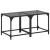 vidaXL Tavolini da Salotto con Piano Vetro Nero 2pz 40x40x40cm Acciaio