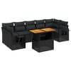 vidaXL Set Divani da Giardino con Cuscini 8 pz Nero in Polyrattan