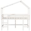 vidaXL Letto Soppalco con Scala e Tetto Bianco 80x200 cm Massello Pino