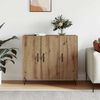 vidaXL Credenza Rovere artigianale 90 x 32,5 x 80 cm Legno multistrato