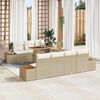 vidaXL Set Divano da Giardino con cuscino 8 pcs Beige Poly Rattan