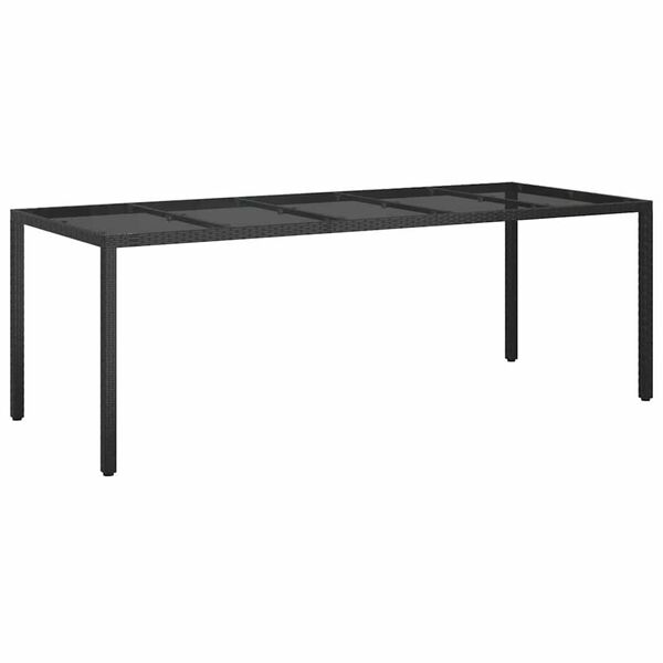 vidaXL Tavolo da Pranzo da Giardino Nero Puro 250 x 100 x 75 cm