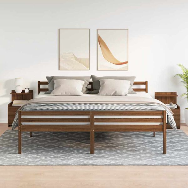 vidaXL Comodini 2 pz con 2 cassetti in rovere marrone 40x36,5x62 cm