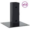 vidaXL Basi per Pali Quadrati 12 pz 51x51mm Acciaio Verniciato Polvere