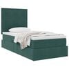 vidaXL Letto con contenitore e materasso Verde Scuro 90 x 190 cm