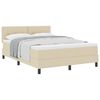 vidaXL Letto a molle con materasso Crema 160 x 200 cm Tessuto