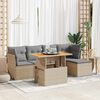 vidaXL Set Divano da Giardino 6 pz con Cuscini Beige in Polyrattan