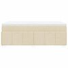 vidaXL Giroletto a Molle con Materasso Crema 100x200 cm in Tessuto