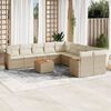 vidaXL Set Divani da Giardino 11 pz con Cuscini Beige in Polyrattan