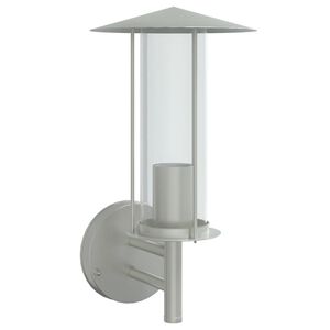 vidaXL Applique da Esterno Argento in Acciaio Inossidabile