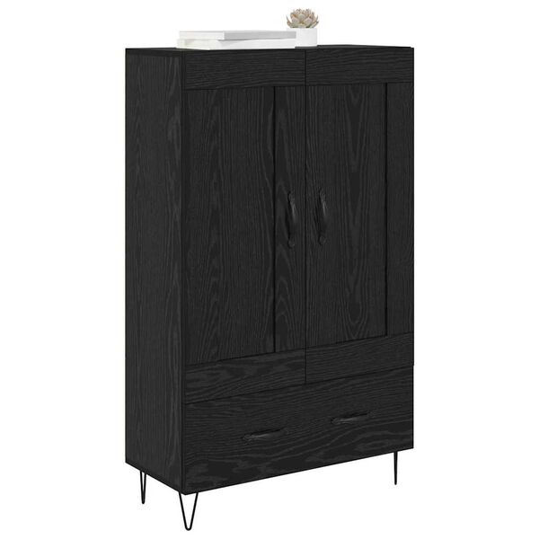 vidaXL Credenza Rovere Nero 69,5 x 31 x 115 cm Legno multistrato