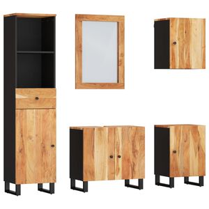 vidaXL Set Mobili da Bagno 5 pz in Legno Massello di Acacia